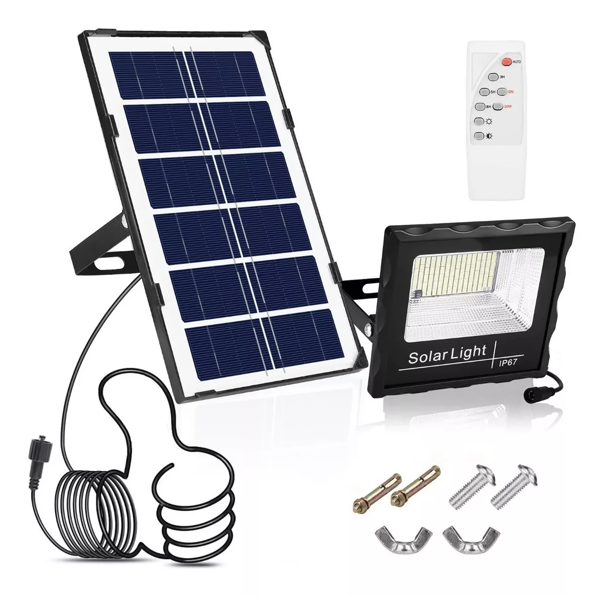 Lámpara Solar Recargable 100led Impermeable Luz Pared Jardin