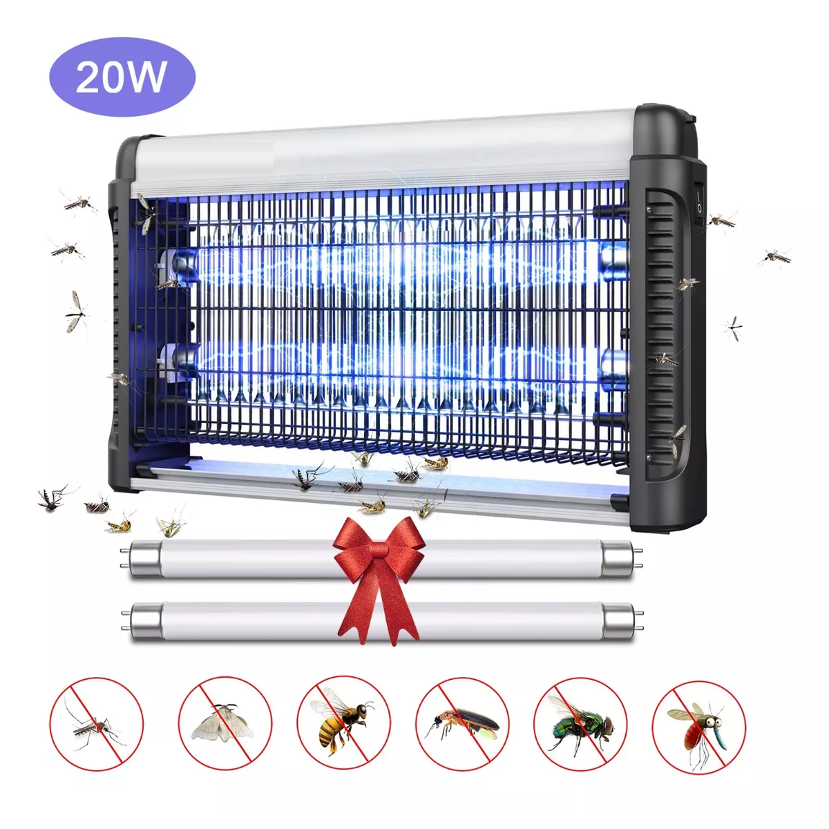 Lámpara Mata Mosquitos Eléctrico Matamoscas 20w