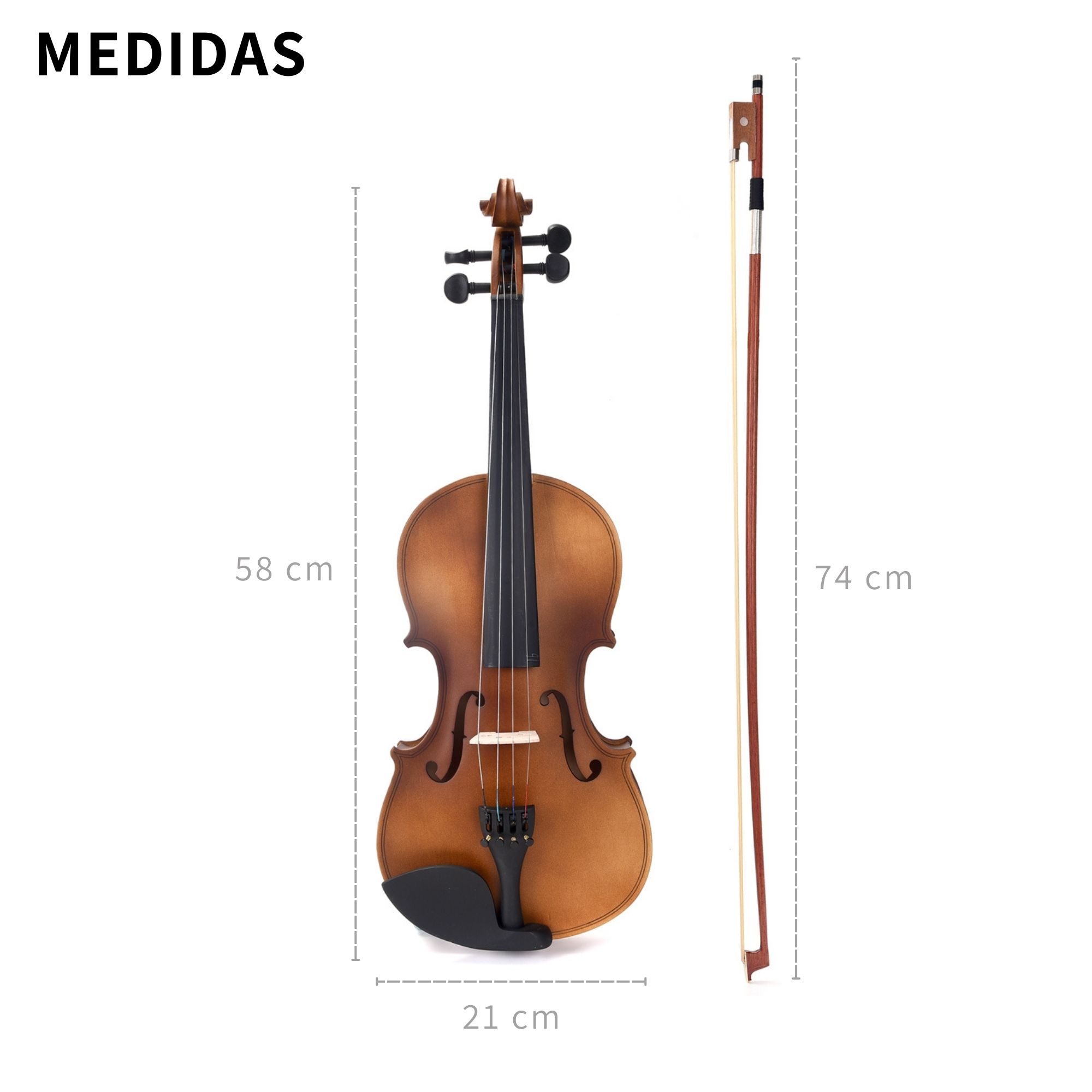 Violín 4/4 Acústico Madera Laminado Con Estuche Brea Y Arco