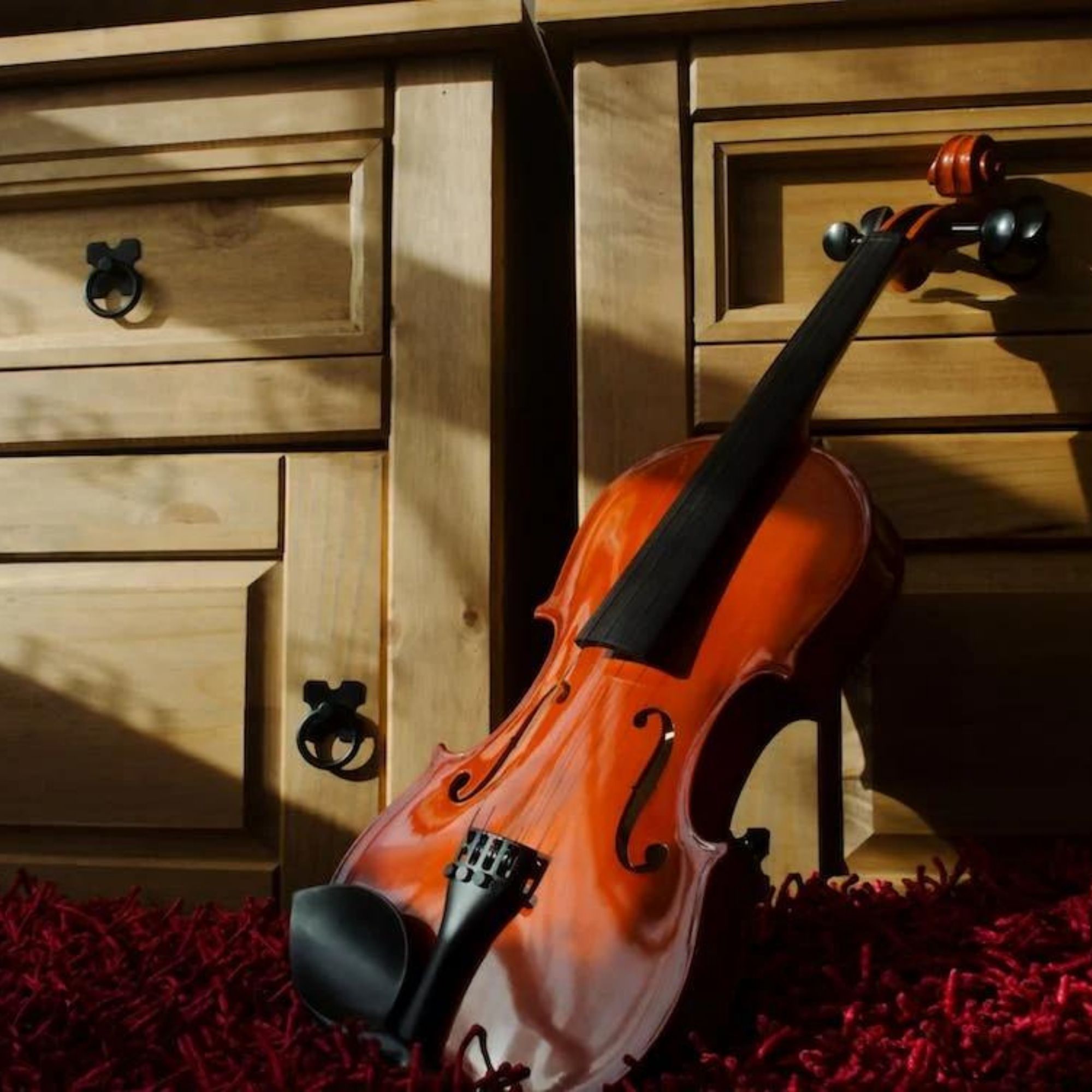 Violín 4/4 Acústico Madera Laminado Con Estuche Brea Y Arco