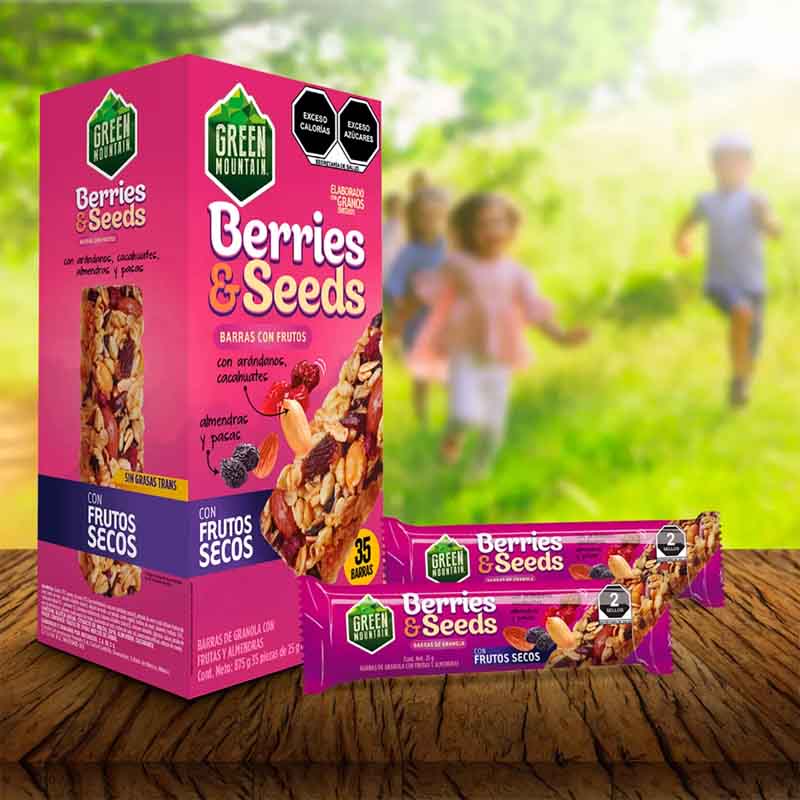 Green Mountain Barras con Frutos Secos y Almendras 35 pzas de 25 g