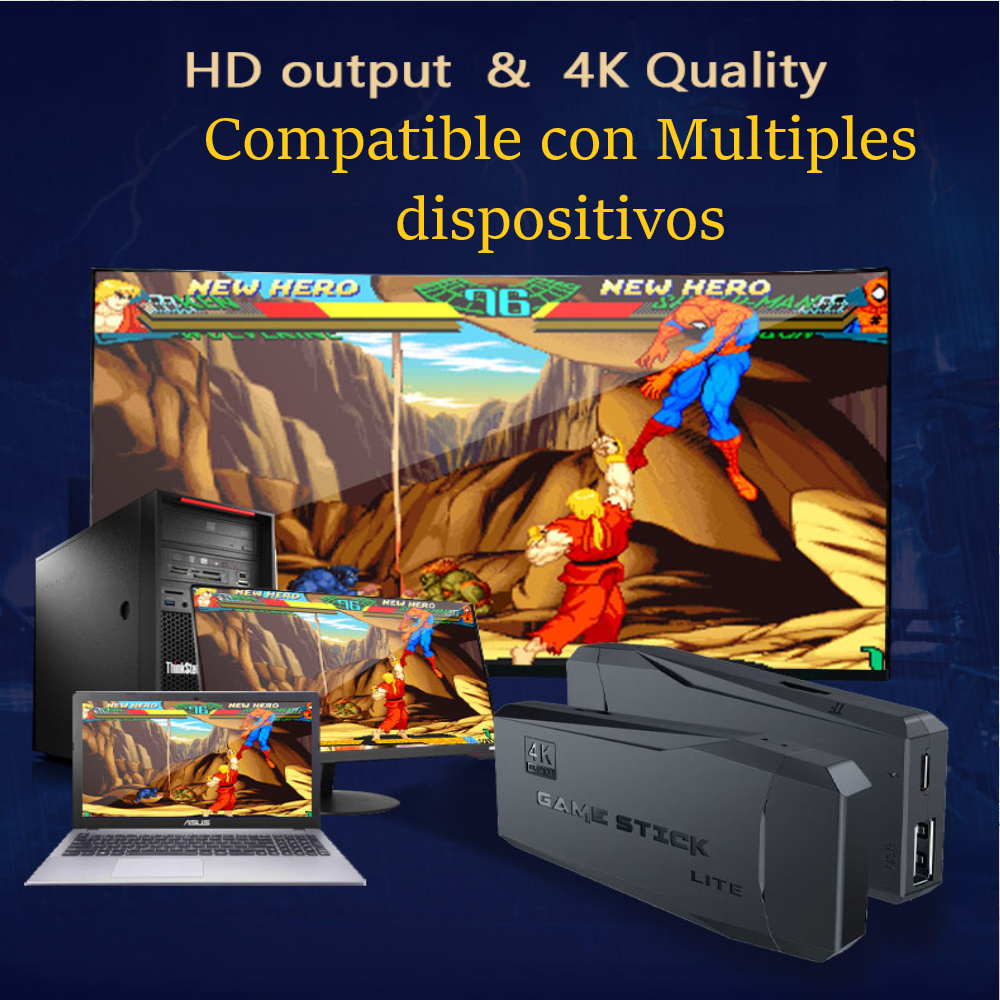 Consola videojuegos portátil videojuegos clásica retro control inalámbrico 4K 10000 juegos