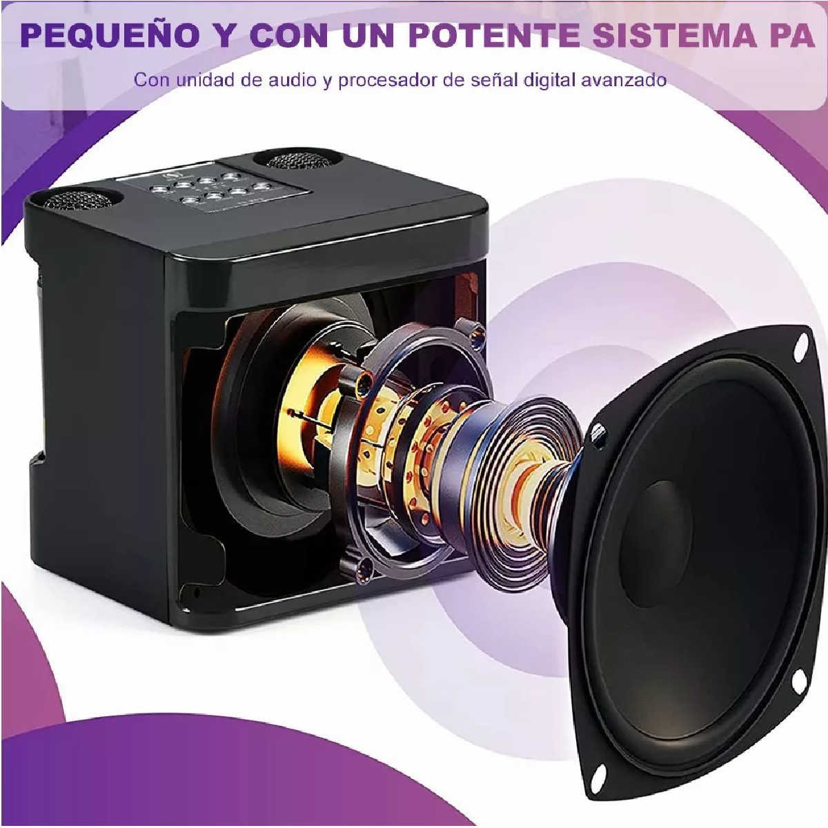 Bocina Altavoz Inalámbrico Portáti Con De Karaoke Bluetooth