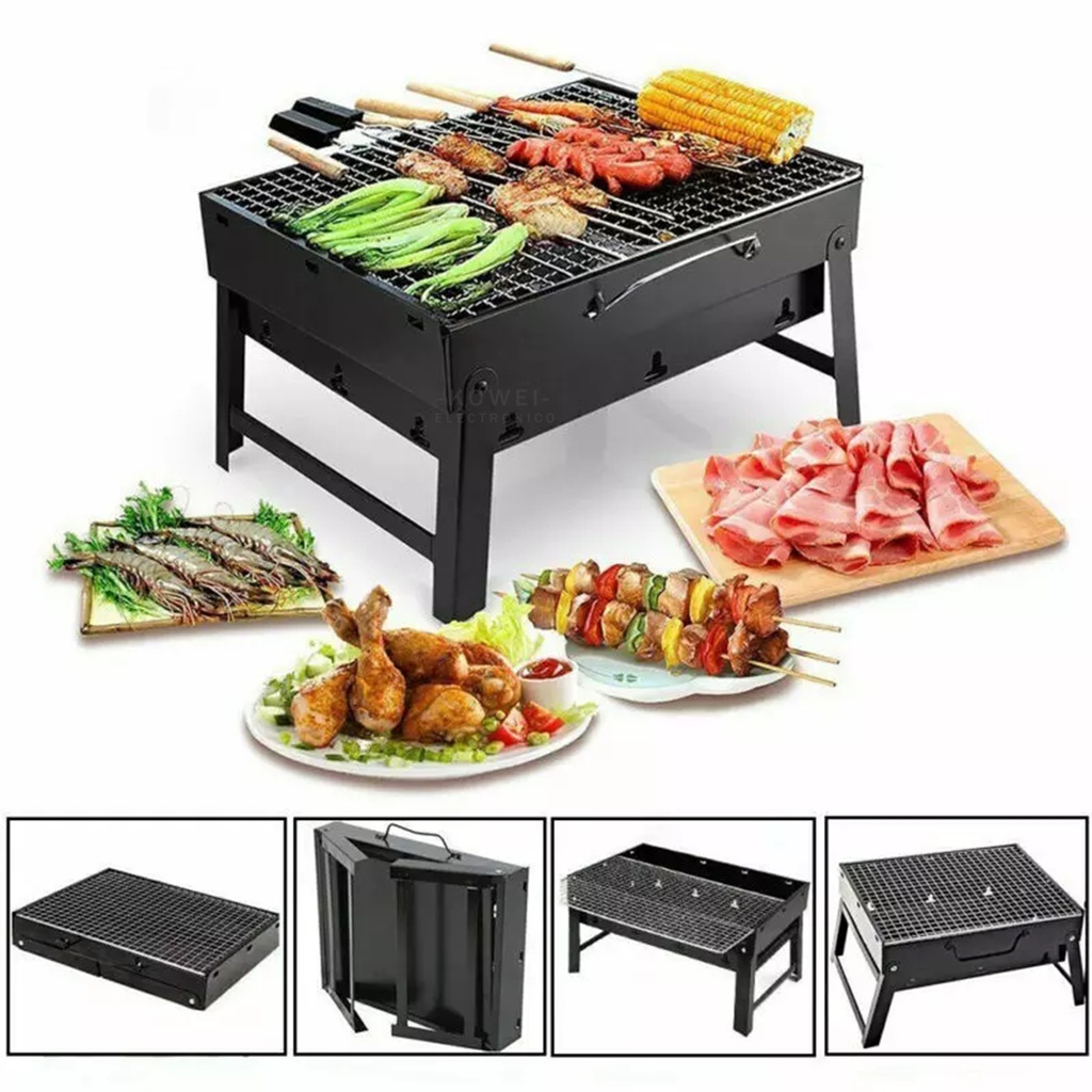 Asador De Carne Portatil Plegable Mini Para Camping A Carbon