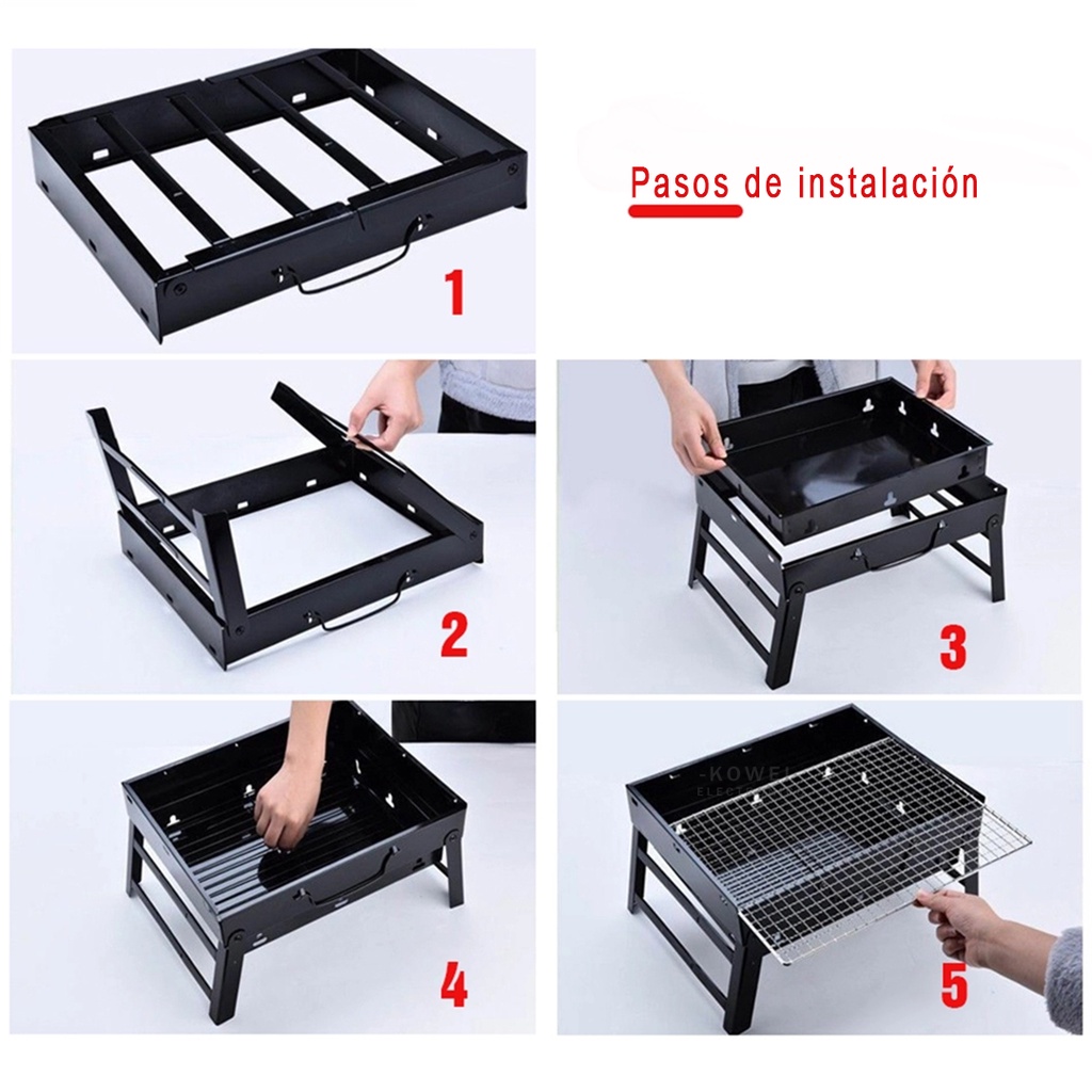 Asador De Carbón Portátil De Viaje Plegable Asadores Camping