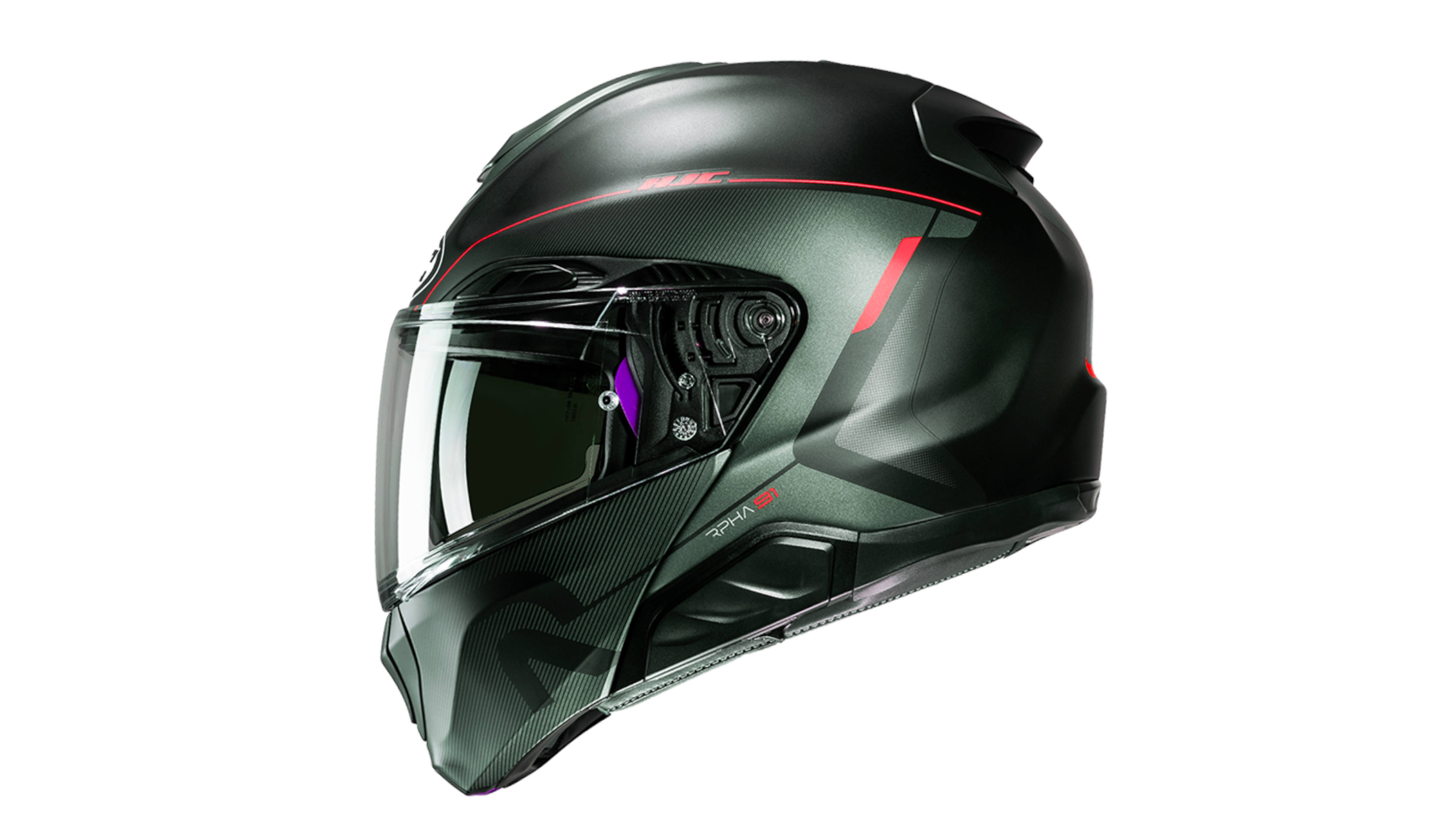 CASCO HJC COMBUST RPHA-91 ABATIBLE NEGRO/ROJO CERTIFICADO ECE R22-06