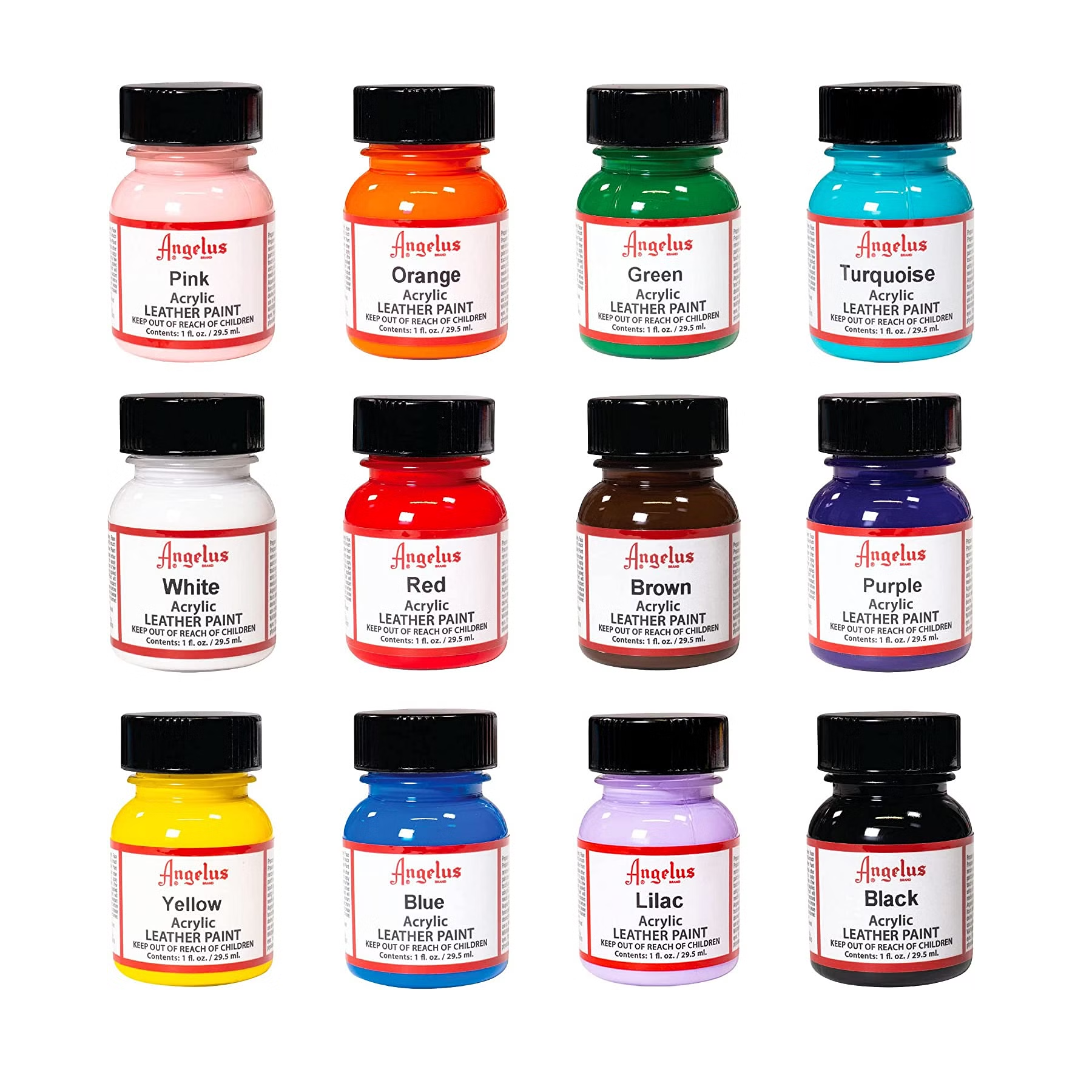 Kit De 12 Pinturas Acrilicas De Colores Angelus Brand