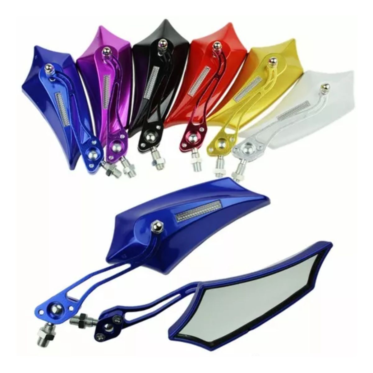 2 Pz Espejos Moto Deportivos Street Cafe Racer Motocicleta 