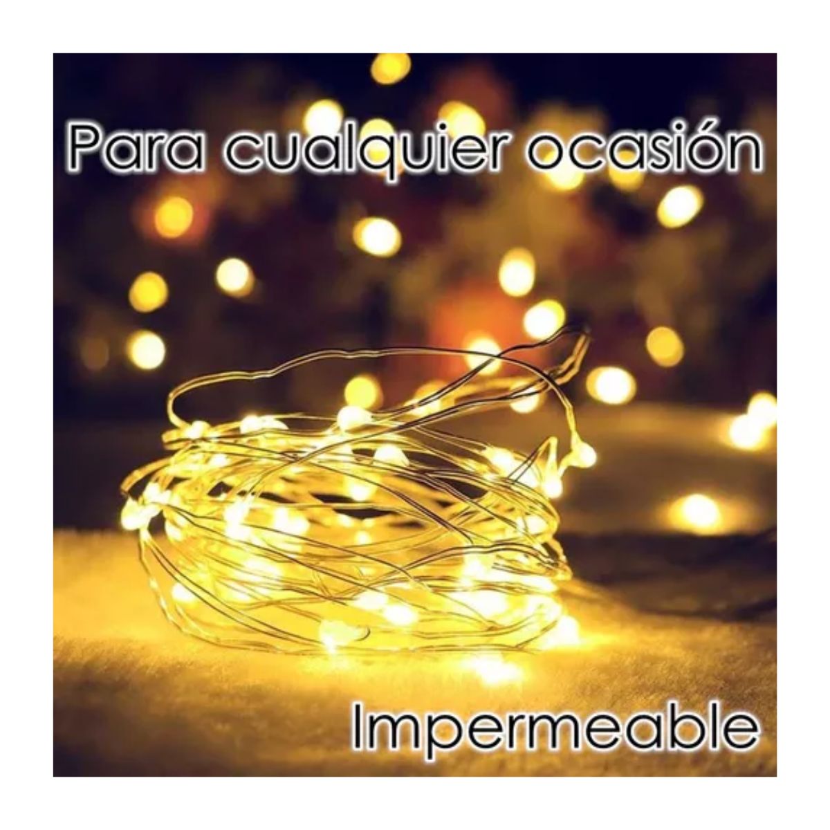 Cadena De 3 Metros Luces Led Decorativas Paquete De 10 Luces blanco