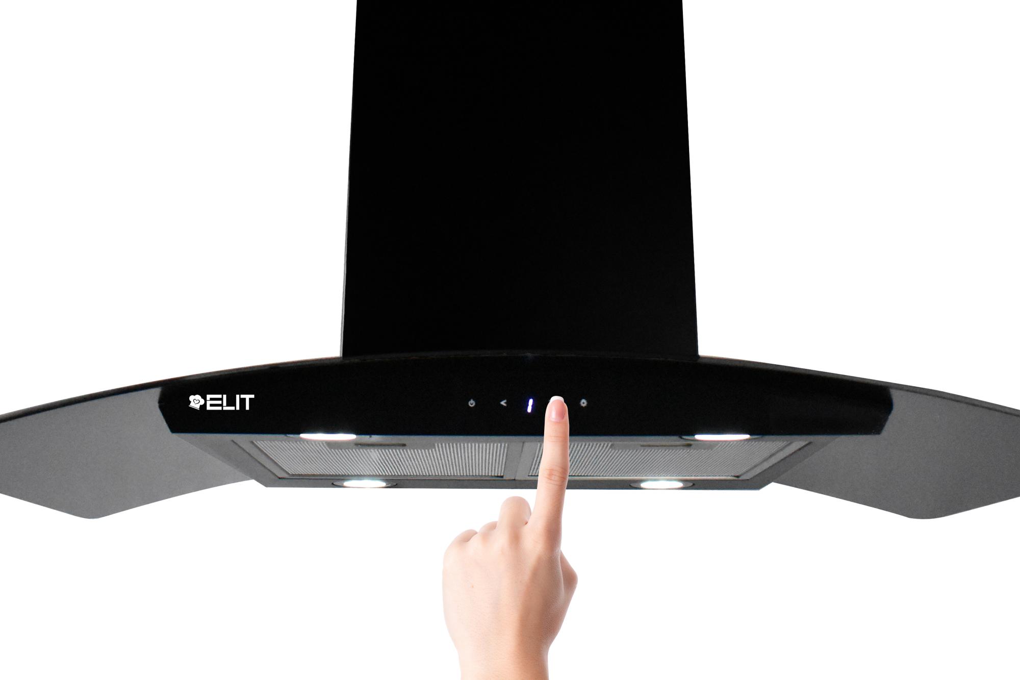 Campana purificadora de isla Black King 90 cm Touch Screen