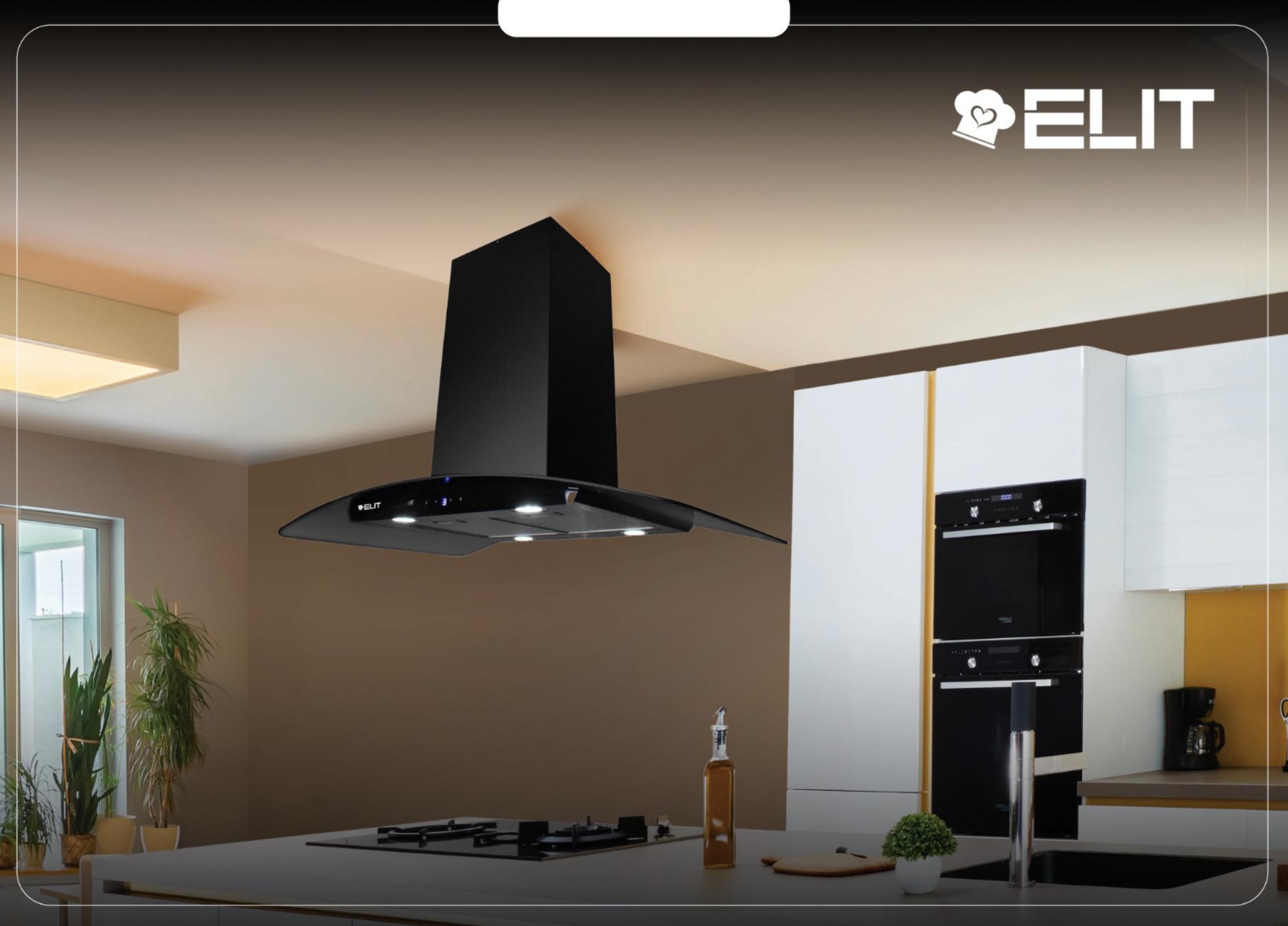 Campana purificadora de isla Black King 90 cm Touch Screen