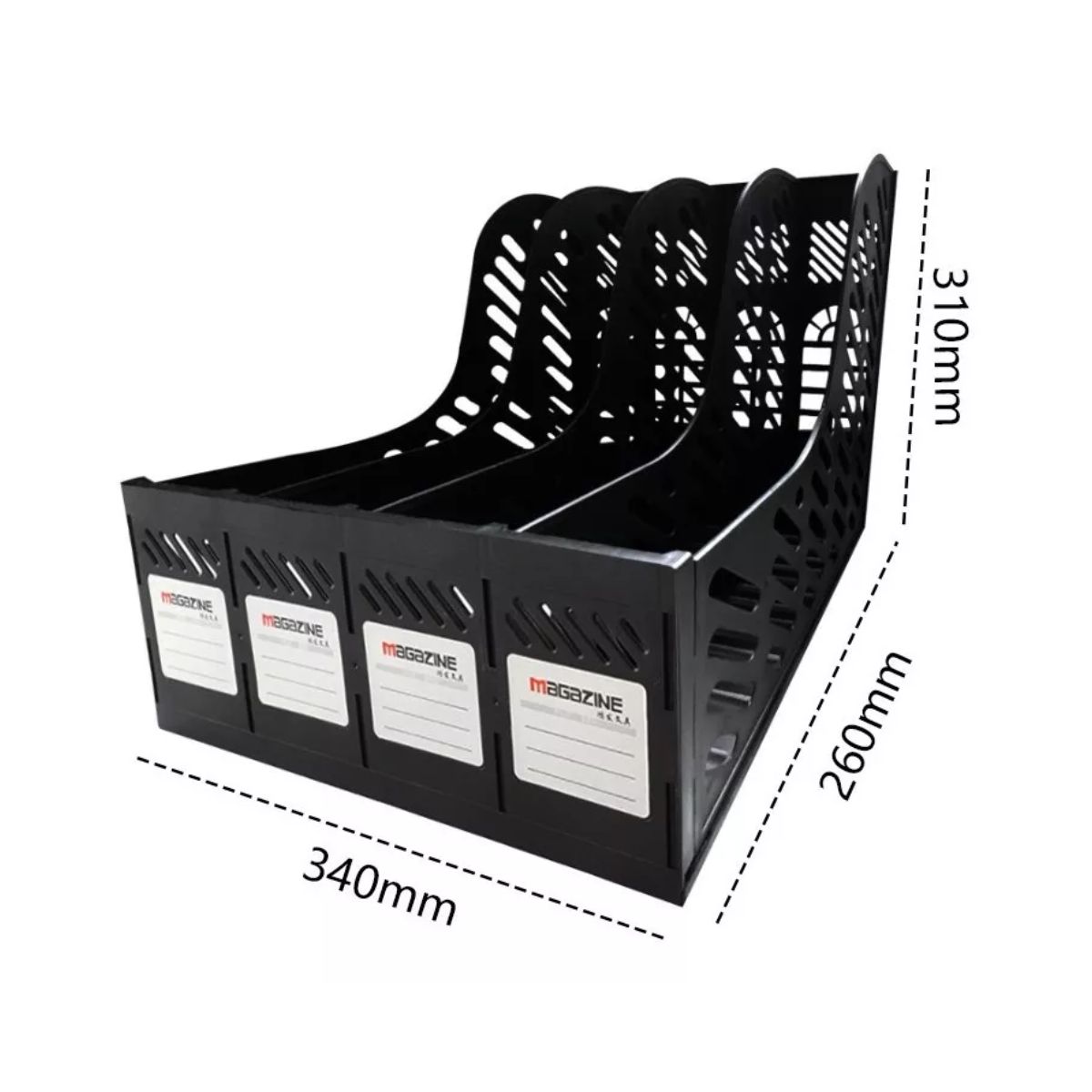 Revistero 4 Piezas Organizador De Escritorio Oficina NEGRO