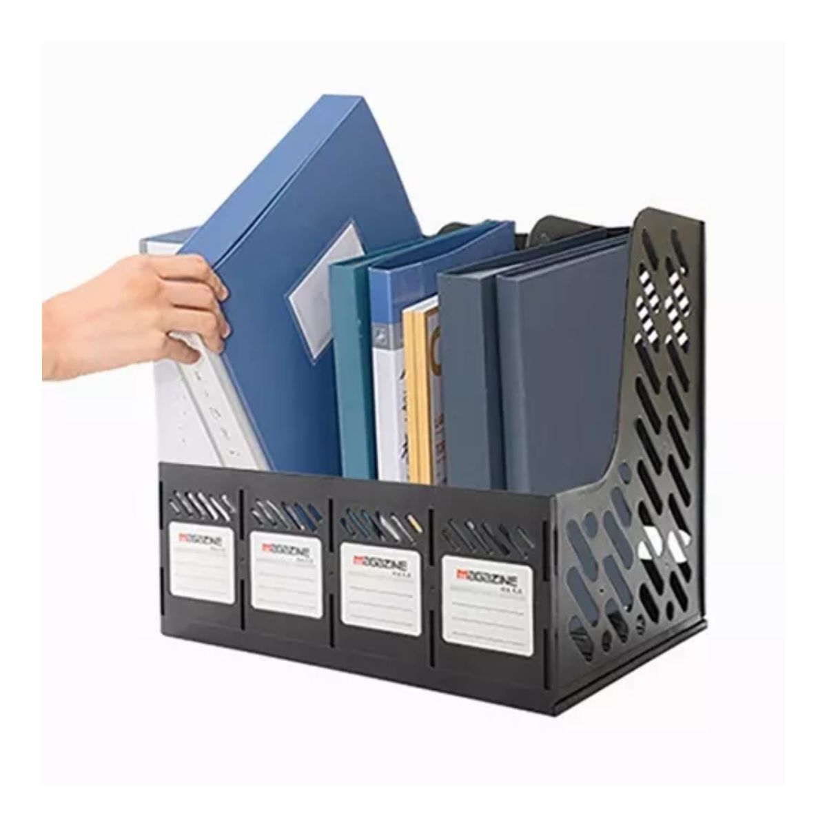 Revistero 4 Piezas Organizador De Escritorio Oficina NEGRO