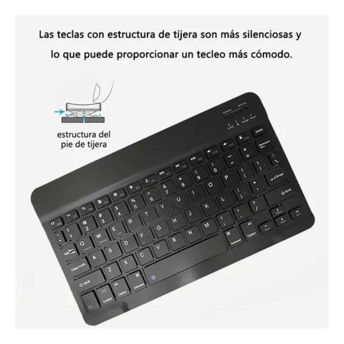 Teclado Inalámbrico Pequeño Bluetooth Negro