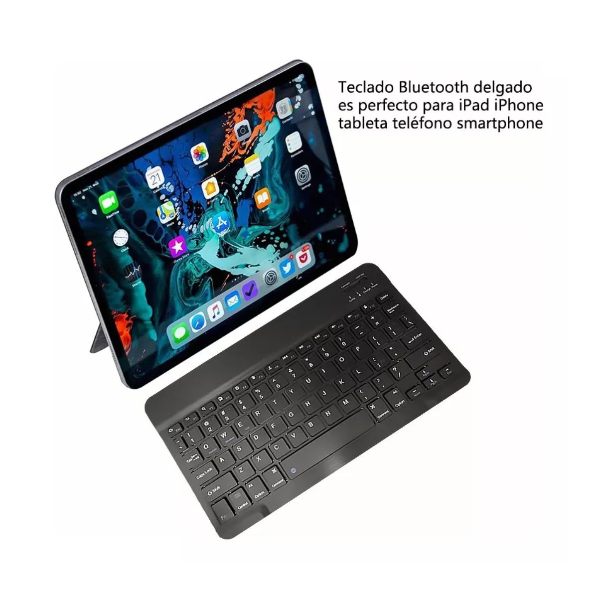 Teclado Inalámbrico Pequeño Bluetooth Negro