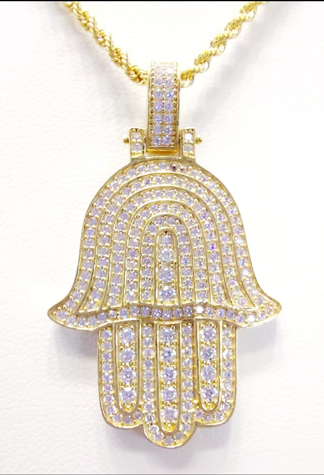 Kit Cadena + Dije Mano De Fatima Zirconias 10 K. + Obsequio