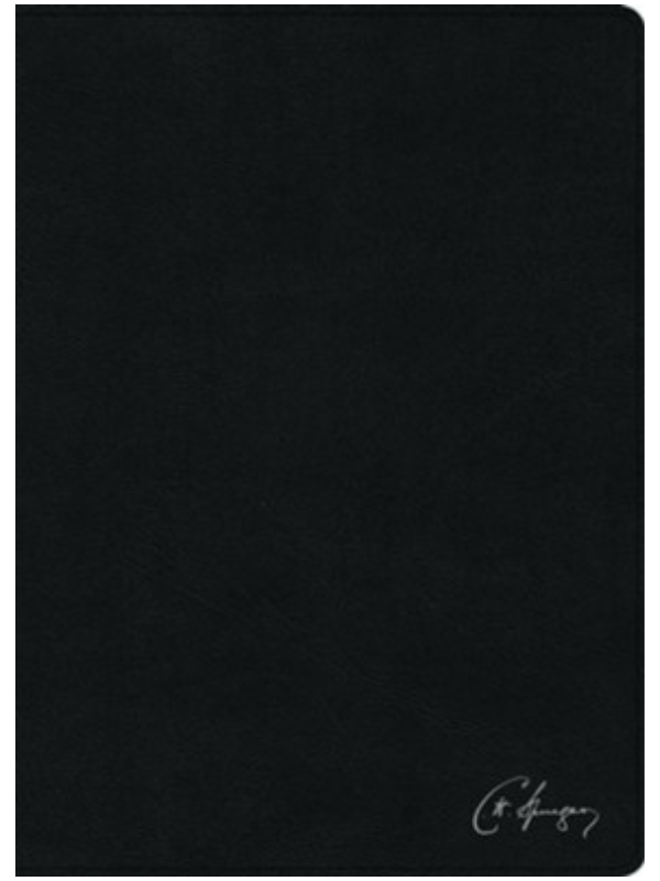 Biblia De Estudio Spurgeon, Negro Piel Genuina Con Índice.