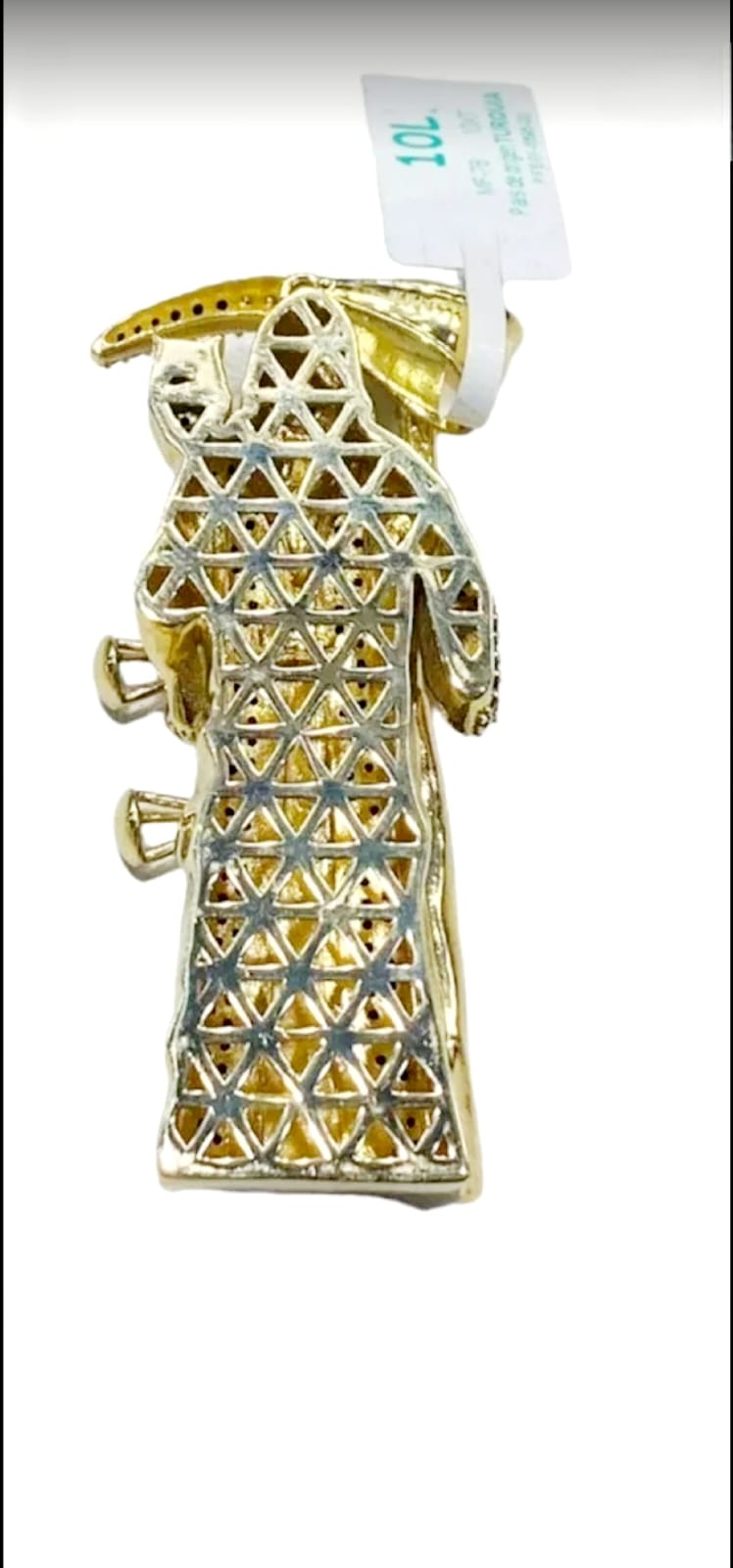 Kit Cadena Con Dije Santa Muerte Oro 10 K. + Obsequio