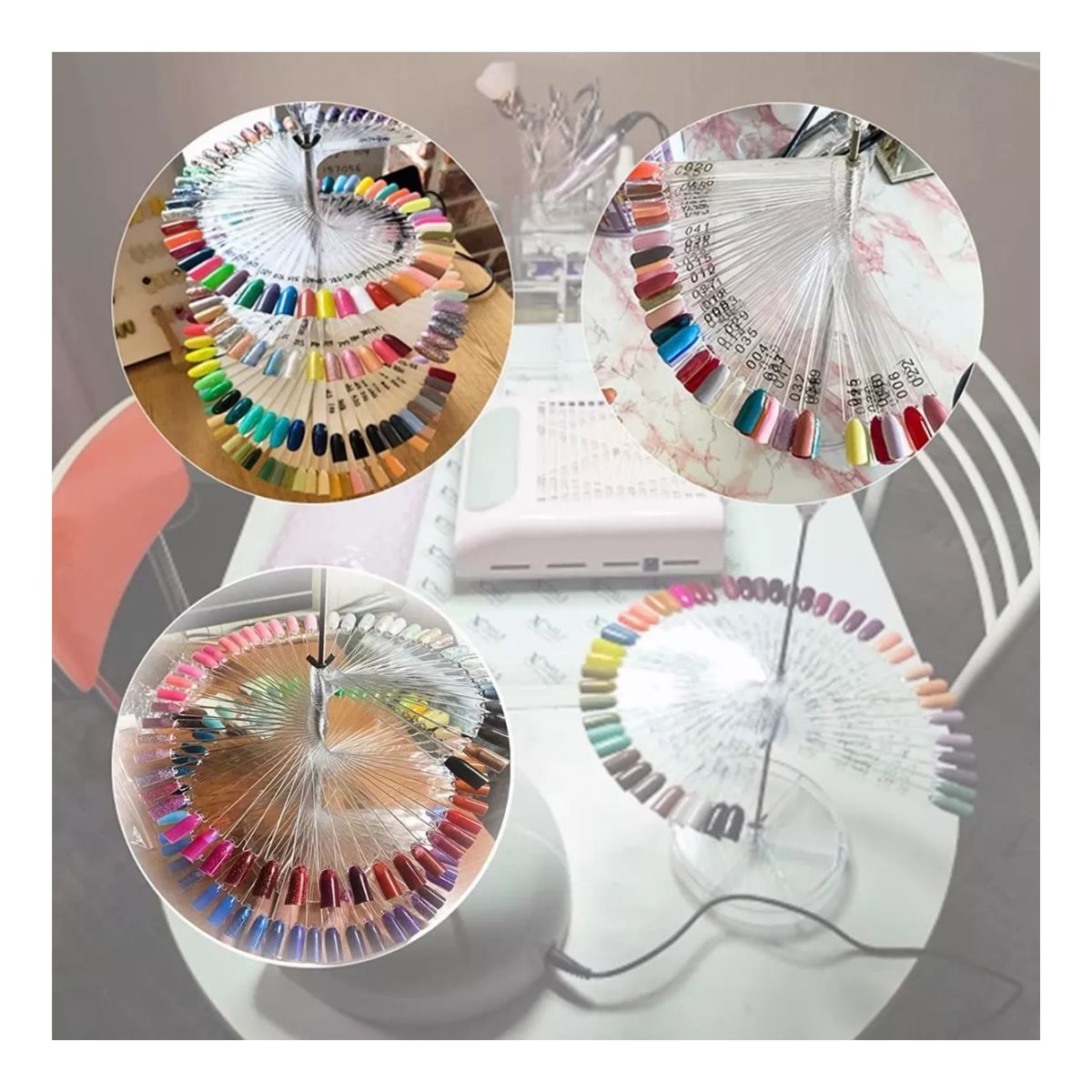 120 Pzs Exhibidor Muestrario Giratorio De Esmaltes Y Uñas