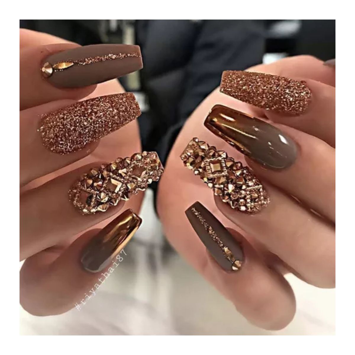 Decoración Uñas 120 Pcs Cristales 1728 Diamante Dorado