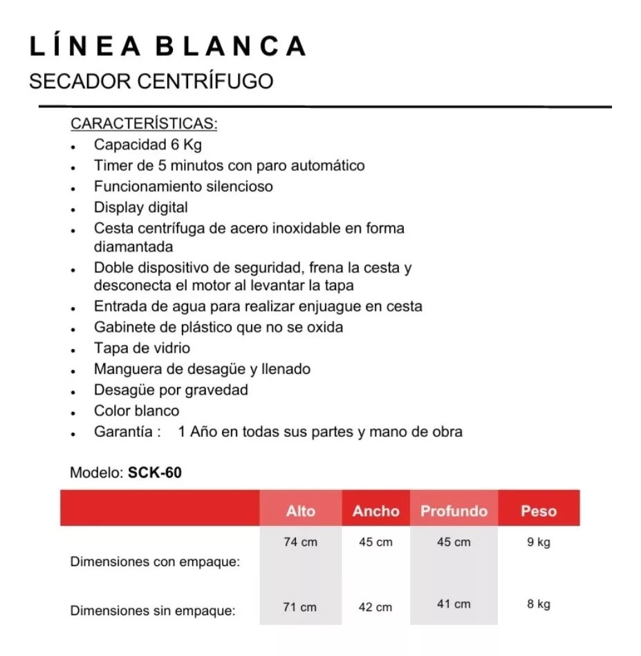 Secadora De Ropa Centrífuga Koblenz TOUCH