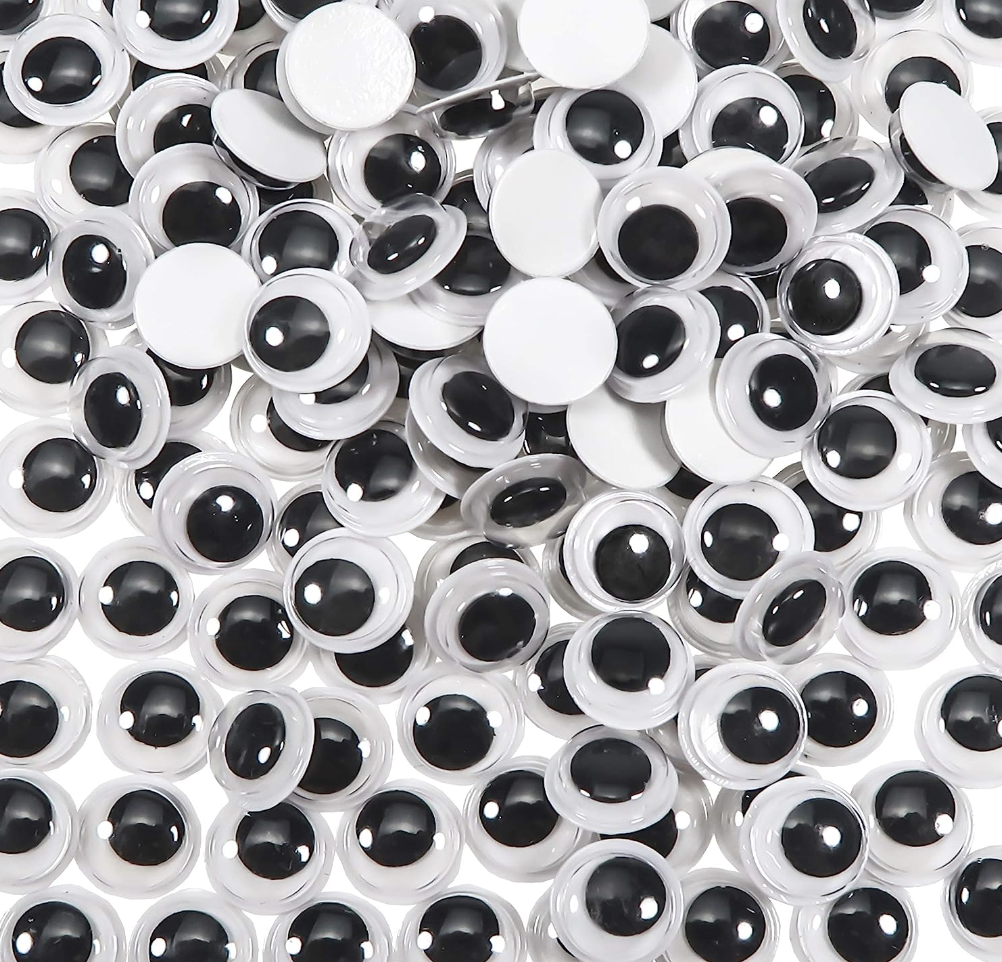 1000 pzas Ojos Móviles Blanco Negro para Manualidades Muñecas, Ojos Saltones Negros con Movimientos 5mm