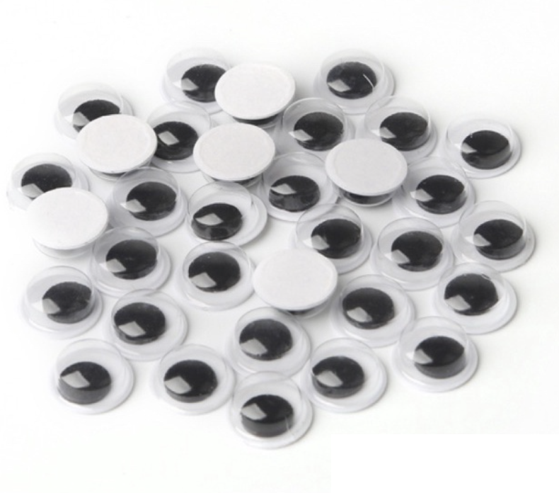 1000 pzas Ojos Móviles Blanco Negro para Manualidades Muñecas, Ojos Saltones Negros con Movimientos 8mm