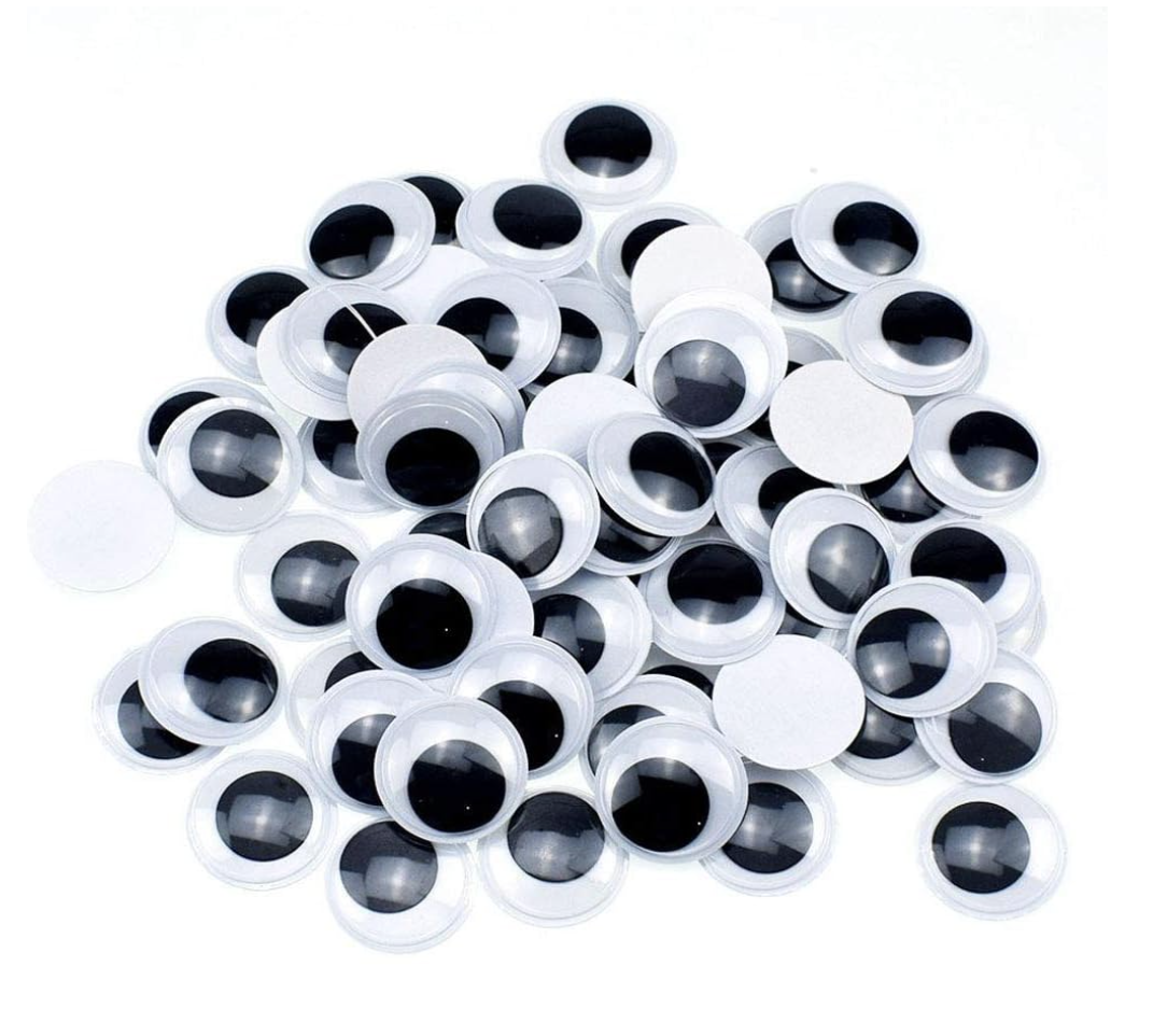 1000 pzas Ojos Móviles Blanco Negro para Manualidades Muñecas, Ojos Saltones Negros con Movimientos 15mm