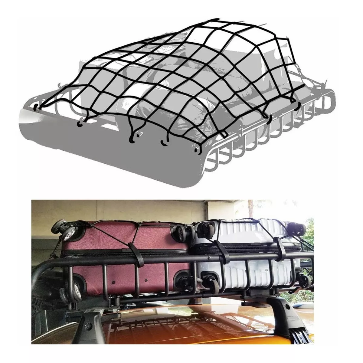 Red Malla Para Canastilla Portaequipaje Universal 120*90cm