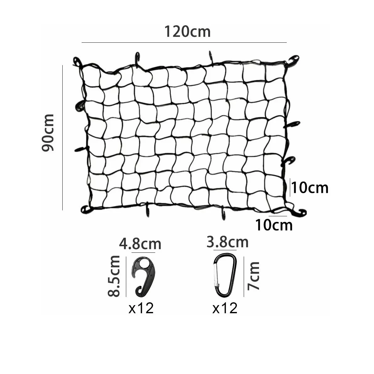 Red Malla Para Canastilla Portaequipaje Universal 120*90cm