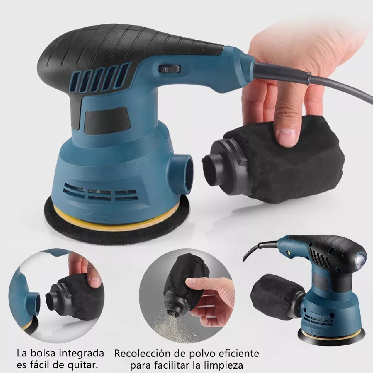 Lijadora Roto Orbital 300w 6 Variaciones De Velocidad 5 Lija