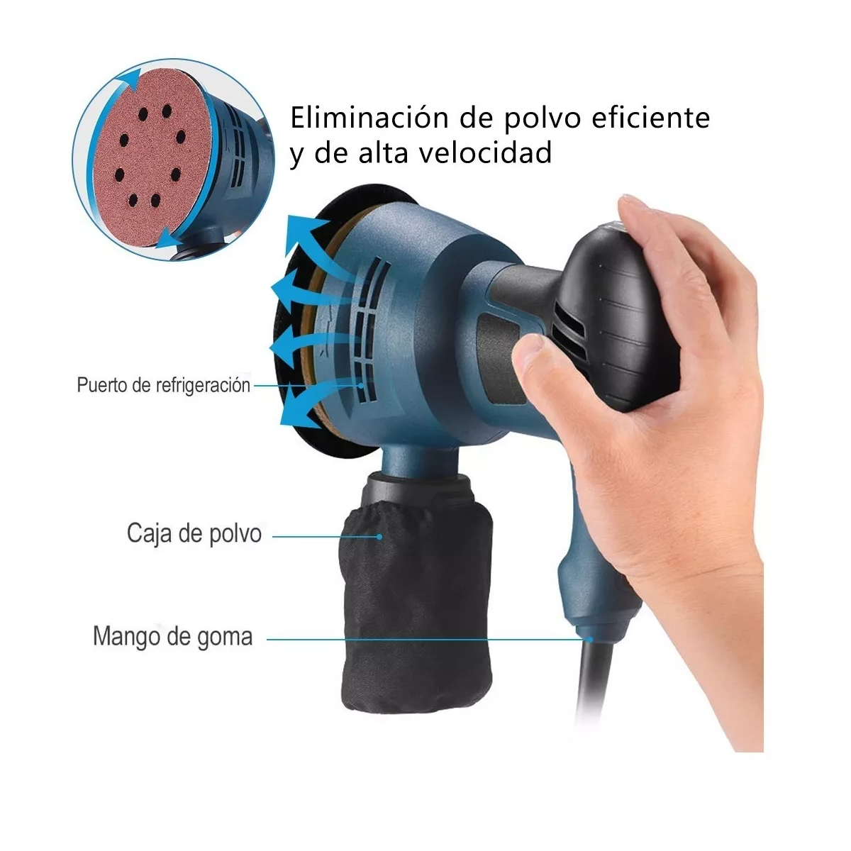 Lijadora Roto Orbital 300w 6 Variaciones De Velocidad 5 Lija