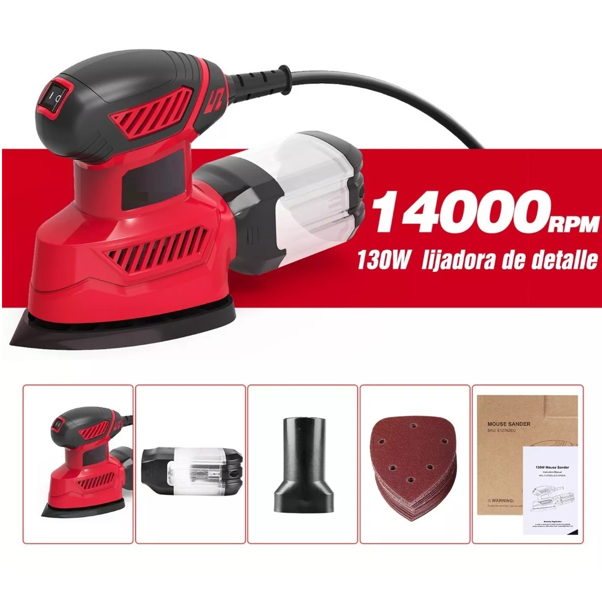 Lijadora Roto Orbital 14000rpm 120v/60hz 20 Papel De Lija