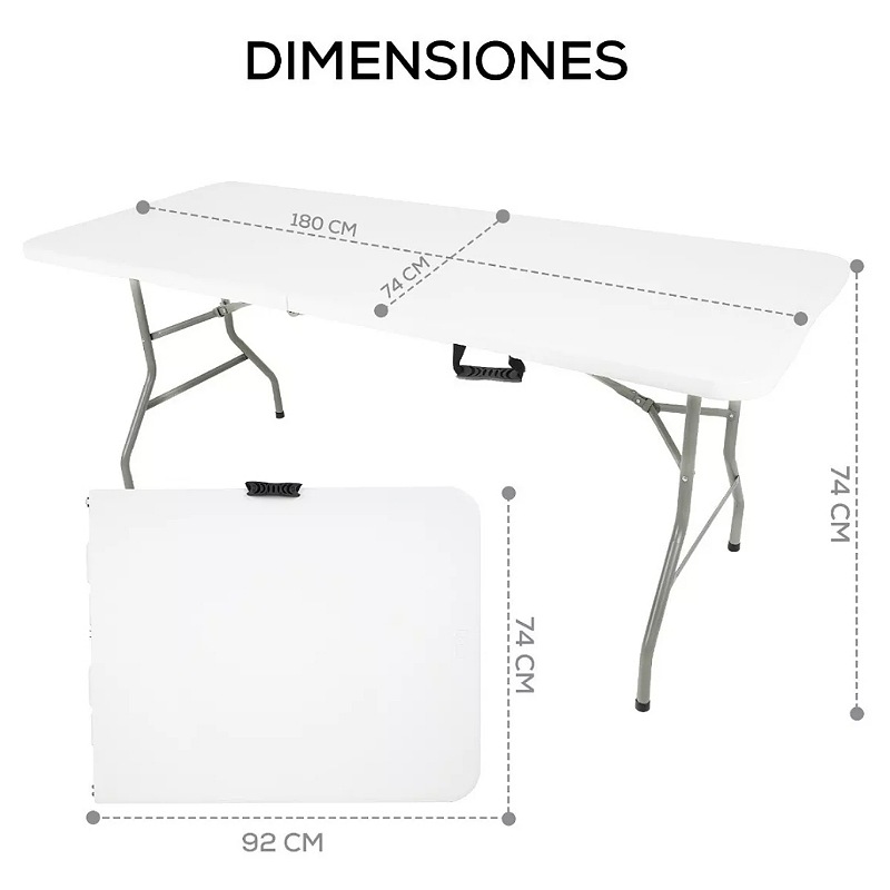 Mesa Plegable De Plástico Portátil De Jardín Tipo Portafolio