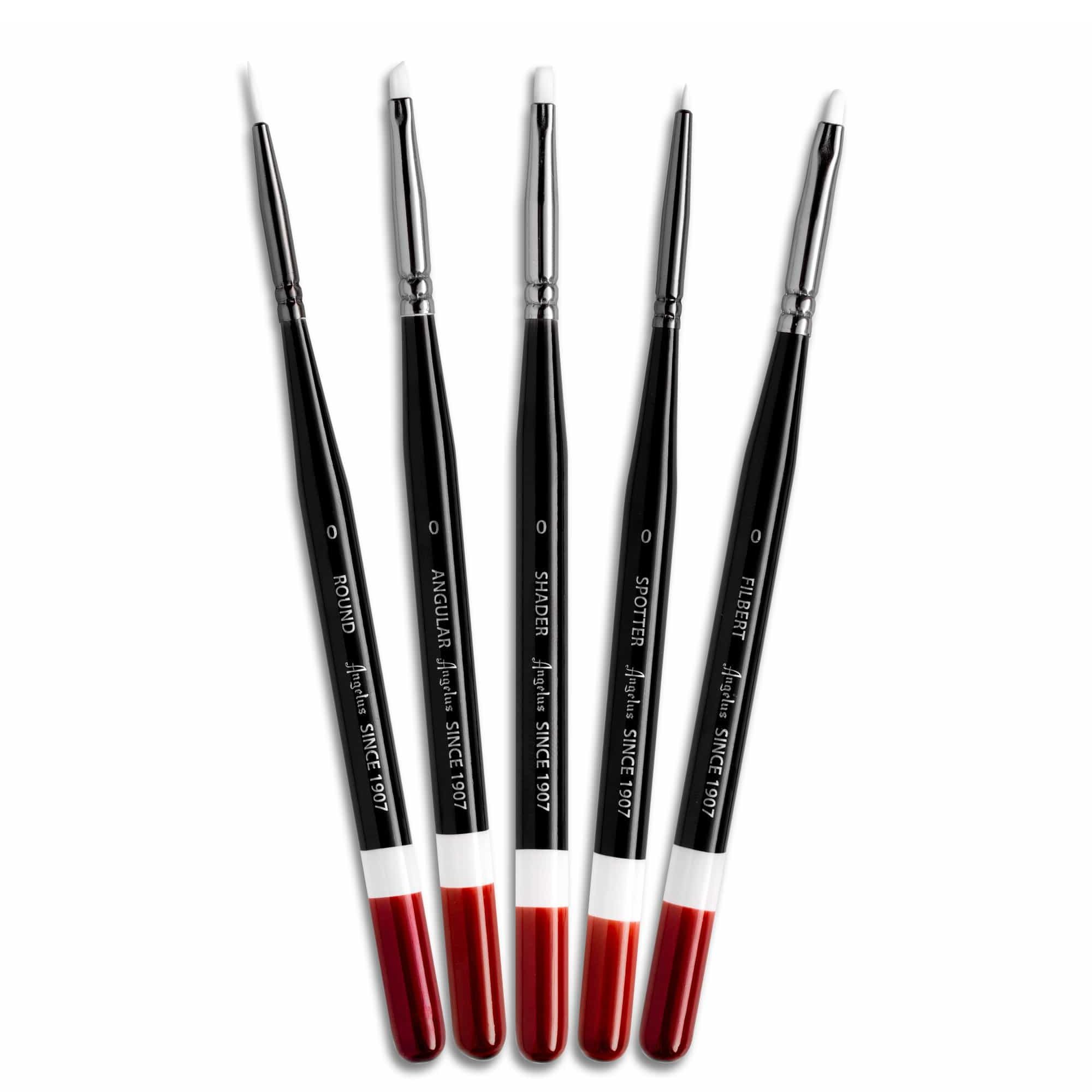 Juego De 5 Pinceles Microdetalle Para Acrilico Angelus Brand