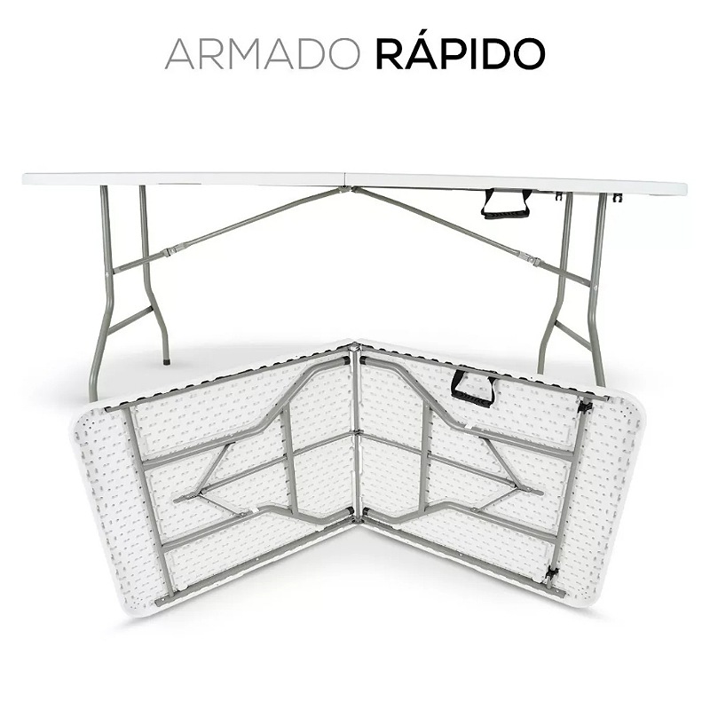 Mesa Plegable De Plástico Portátil De Jardín Tipo Portafolio