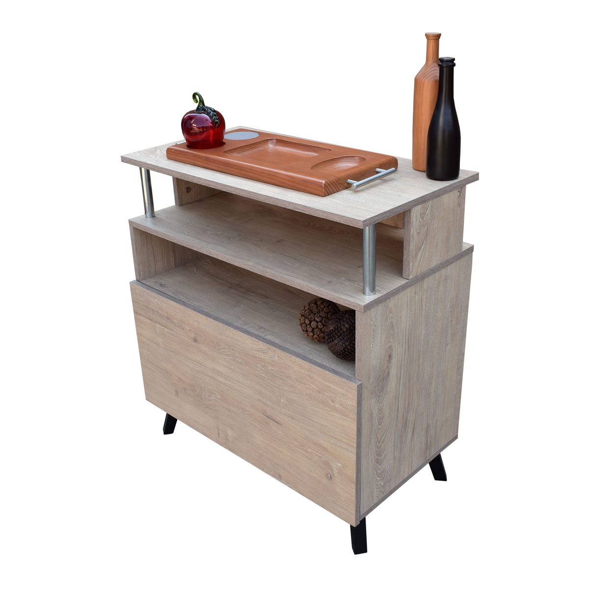 Mueble Organizador Para Cocina Hogare Microondas Bufetera Roble