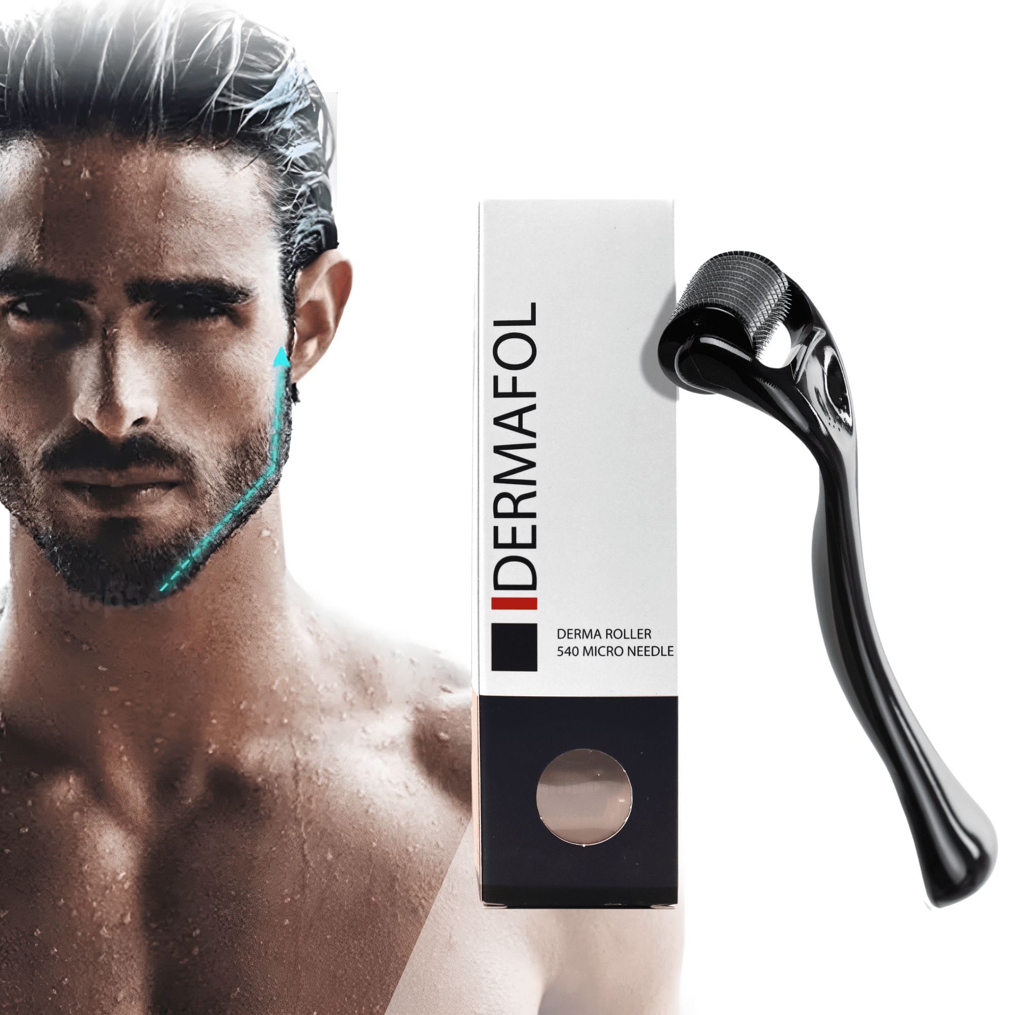 DERMAROLLER RODILLO PARA BARBA DERMAFOL 0.5 MM AGUJA TITANIO.