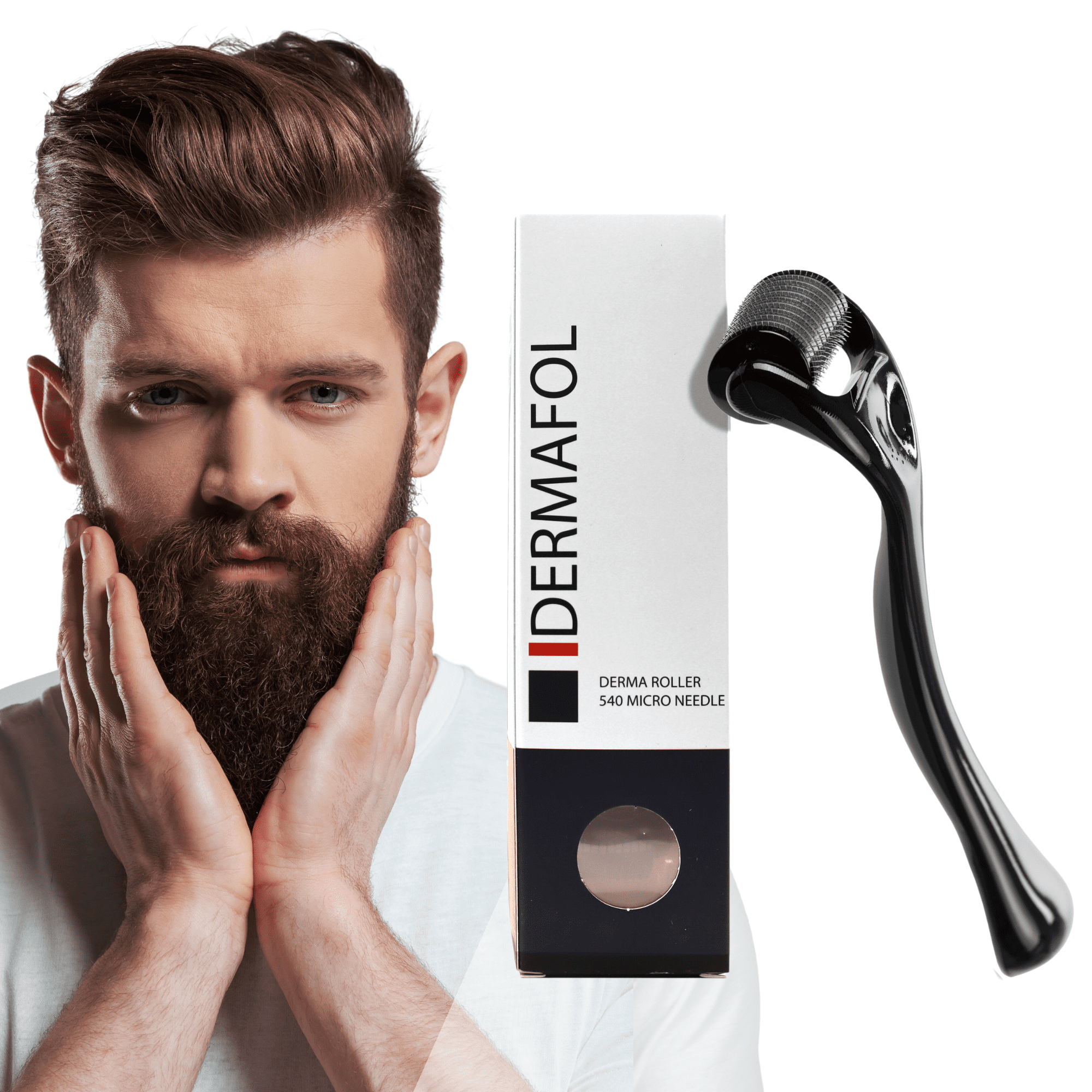 DERMAROLLER RODILLO PARA BARBA DERMAFOL 0.5 MM AGUJA TITANIO.