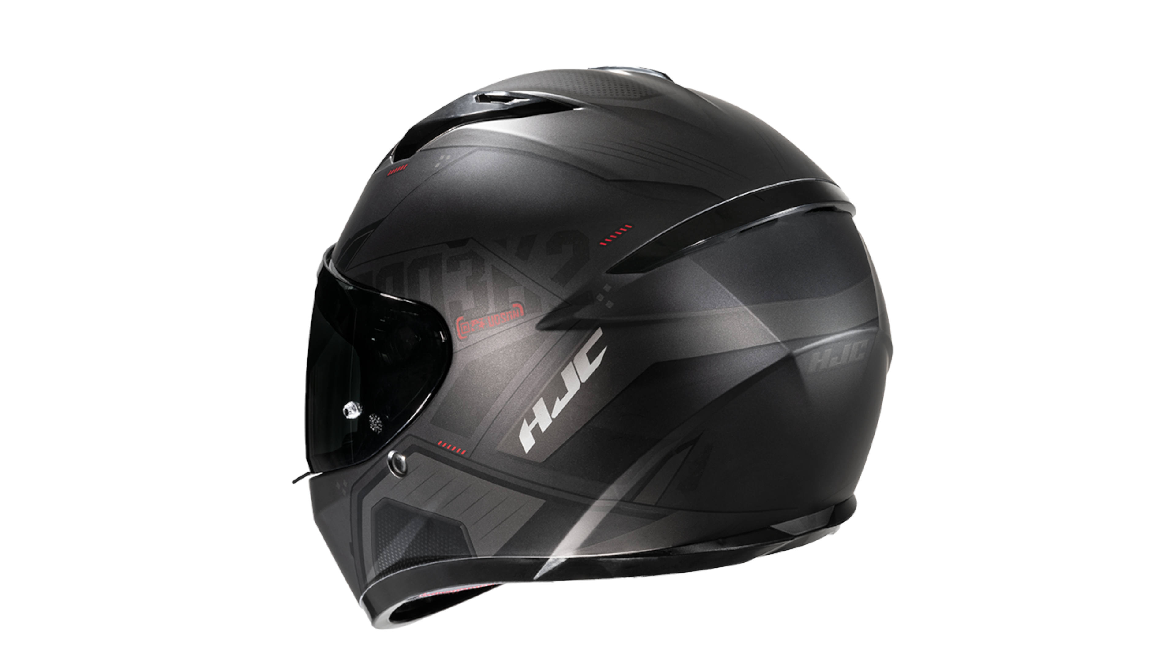 CASCO HJC INKA C10 GRIS/ROJO CERRADO PARA MOTO CERTIFICADO ECE R22-06