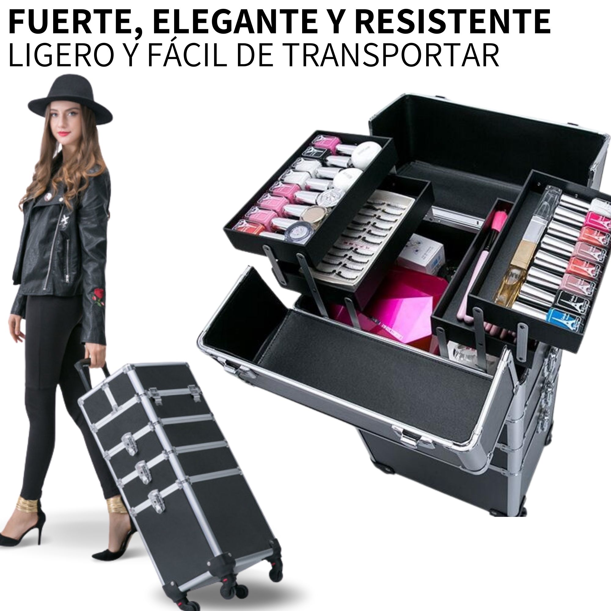 Cosmetiquera Profesional Maletín 4 En 1 Maquillaje Estilista