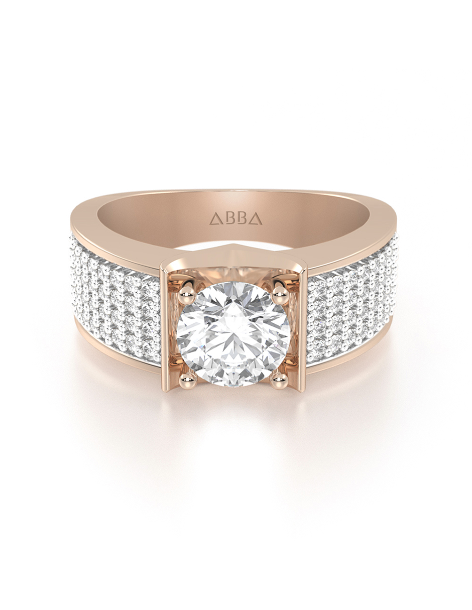 ANILLO DE COMPROMISO ORO 10K ROSA CON PIEDRA CAMILA ABBA JOYAS 