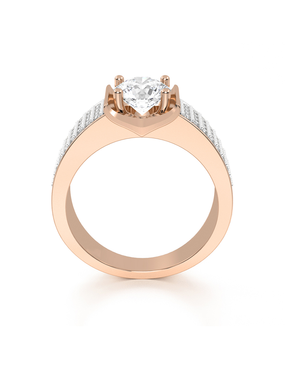 ANILLO DE COMPROMISO ORO 10K ROSA CON PIEDRA CAMILA ABBA JOYAS 