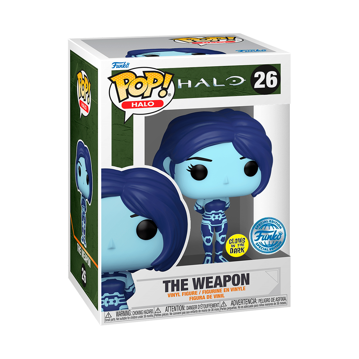Funko Pop Weapon Cortana #26 Glow Halo Videojuego Figura Original