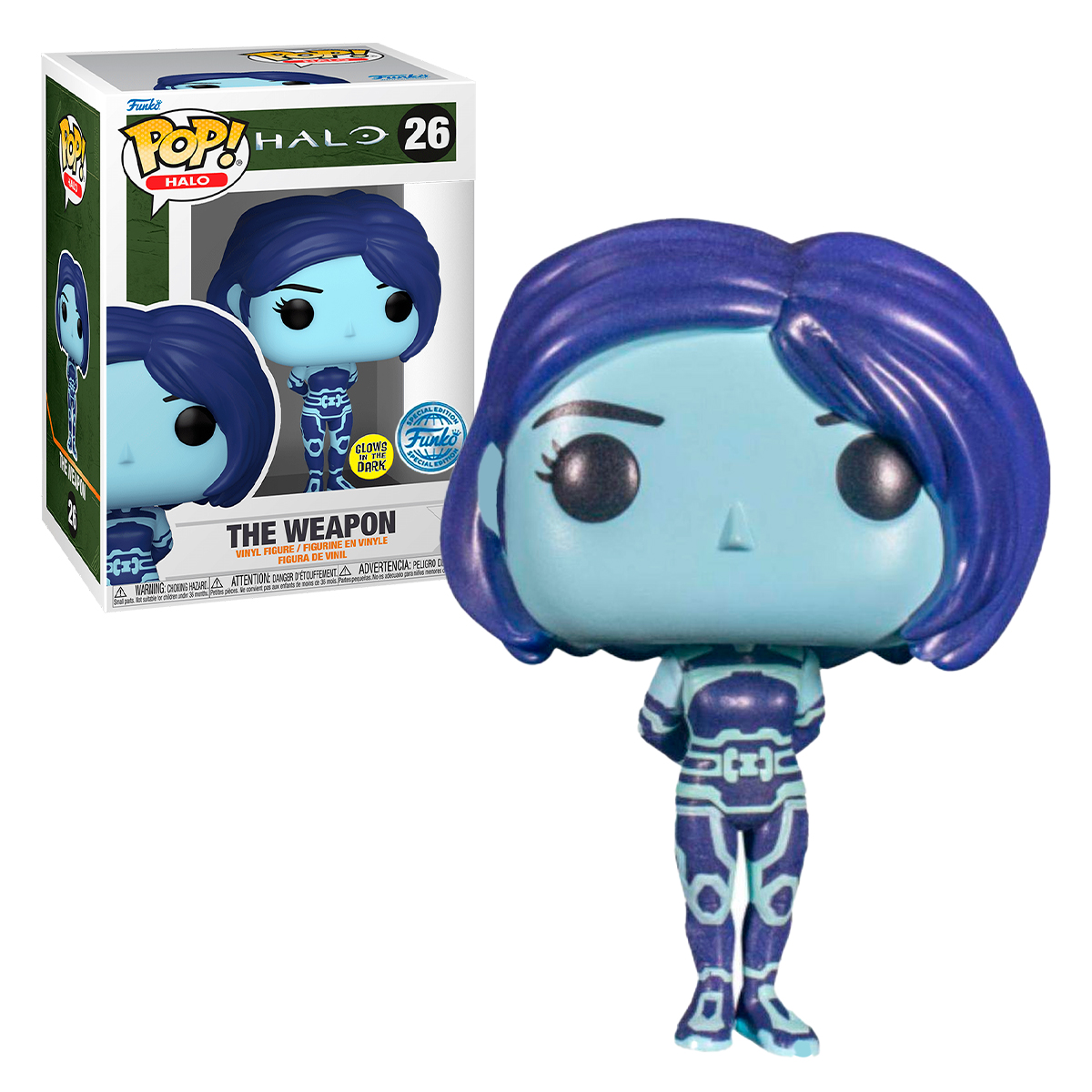 Funko Pop Weapon Cortana #26 Glow Halo Videojuego Figura Original