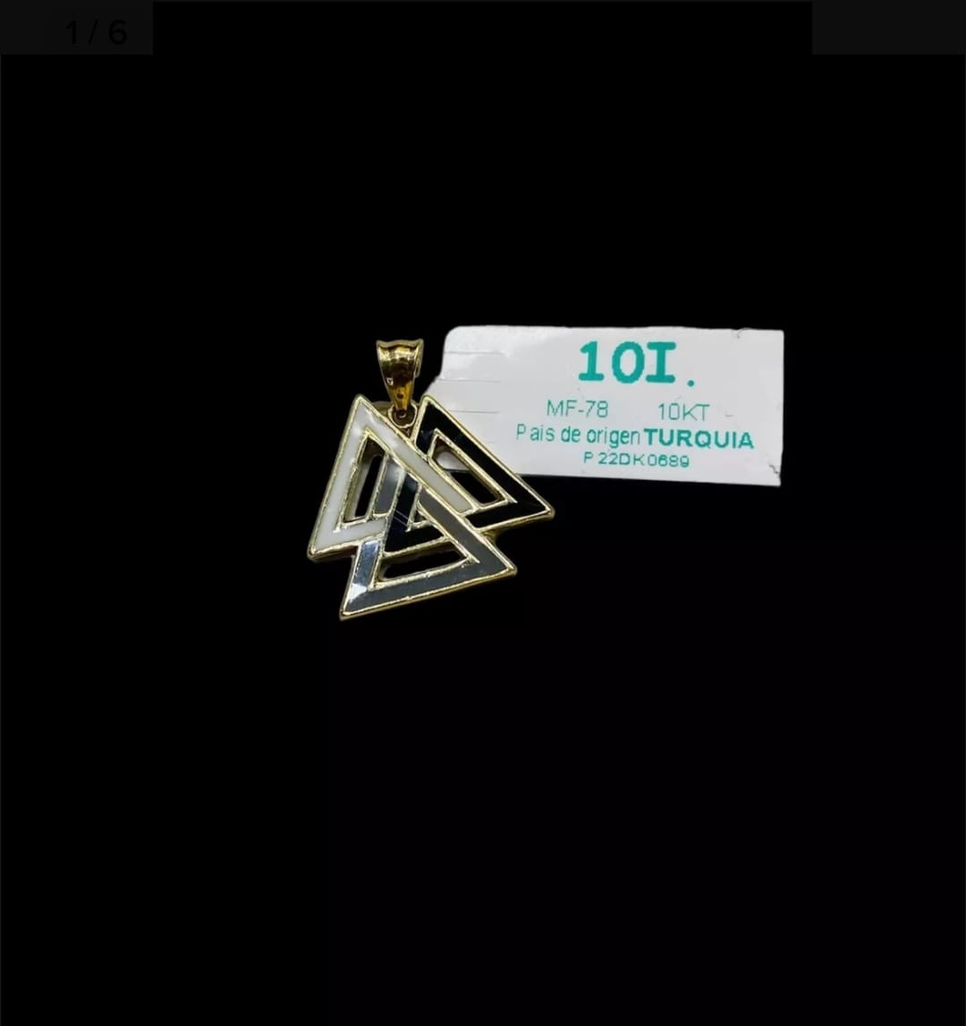 Kit Cadena Con Dije Triangulo Oro 10 K + Obsequio