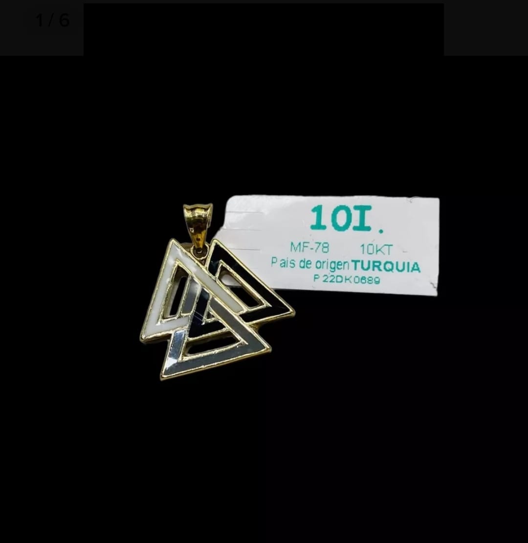 Kit Cadena Con Dije Triangulo Oro 10 K + Obsequio