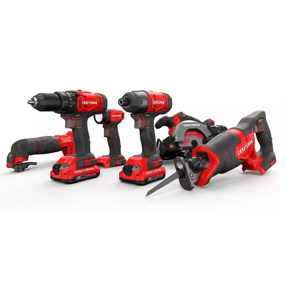 Kit De 6 Herramientas Marca Craftsman CMCK600D2  Inalambricas V20  1 Cargador, 2 Baterias Recargables