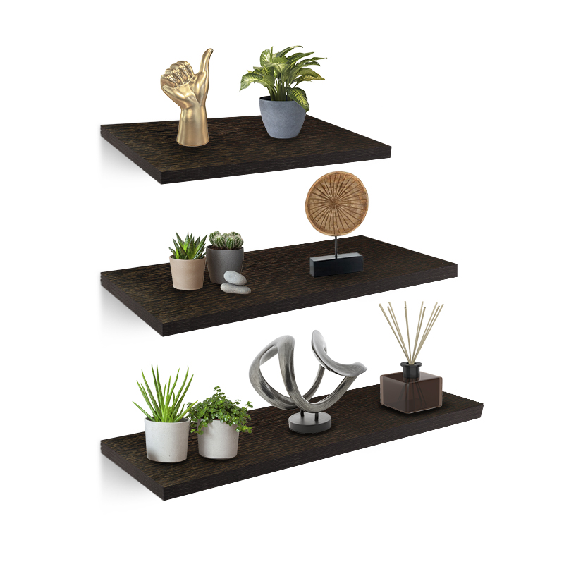 Set de Repisas Flotantes de Madera 3 Piezas de Diferente Tamaño 30-40-50cm