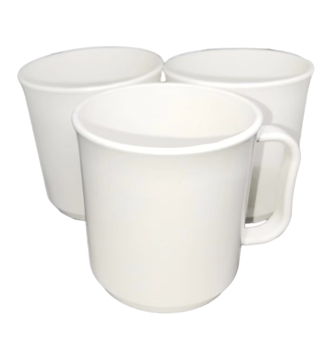 Tazas de Plástico 390ml Económica Blancas 50 Piezas